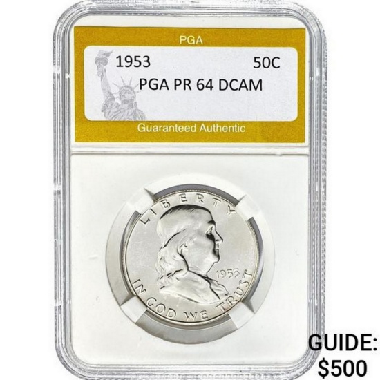 1953 Franklin Half Dollar PGA PR64 DCAM  PR64