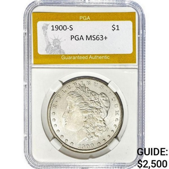 1900-S Morgan Silver Dollar PGA MS63+  MS63+