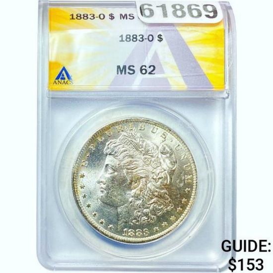 1883-O Morgan Dollar ANACS MS62 SILVER
