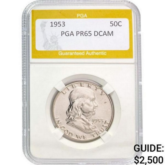 1953 Franklin Half Dollar PGA PR65 DCAM  PR65