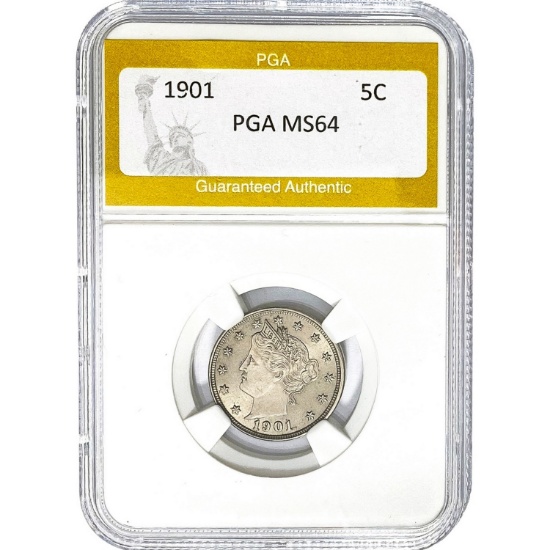 1901 Liberty Head Nickel PGA MS64  MS64