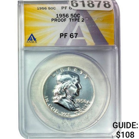 1966 Franklin 50C Proof Type 2 ANACS PF 67