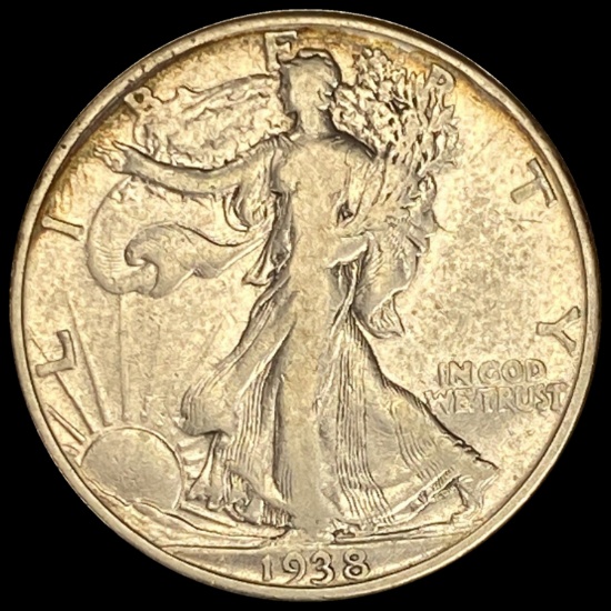 1938-D Silver Walking Liberty Half Dollar LIGHTLY CIRCULATED