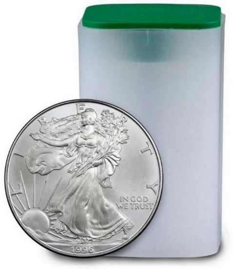  [20] 1996 American Silver Eagle Roll GEM BU