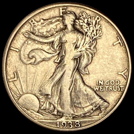 1938-D Silver Walking Liberty Half Dollar LIGHTLY CIRCULATED