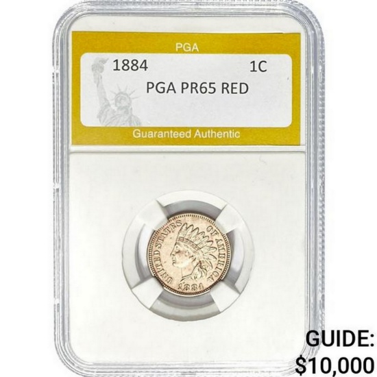 1884 Indian Head Cent PGA PR65 RED  PR65