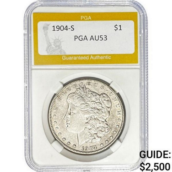 1904-S Morgan Dollar PGA AU53  AU53