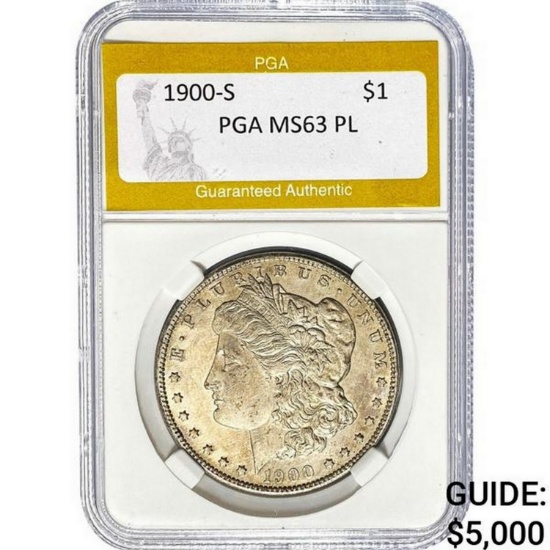 1900-S Morgan Dollar PGA MS63 PL  MS63