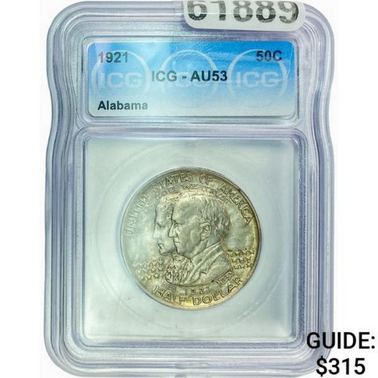 1921 Alabama Half Dollar ICG AU53