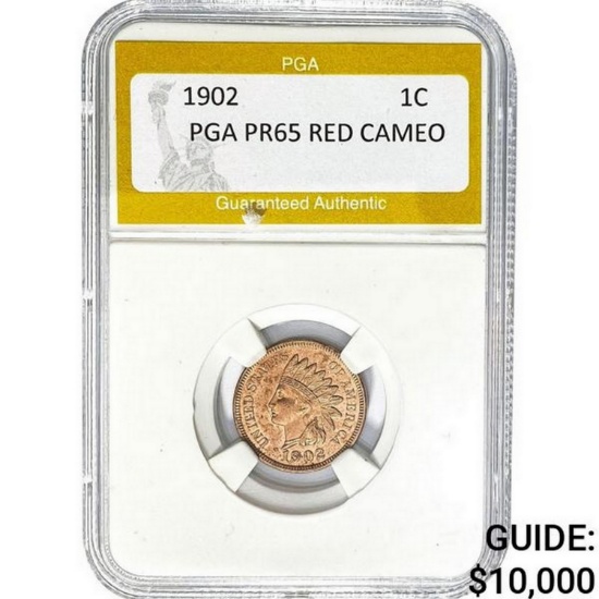 1902 Indian Head Cent PGA PR65 Red Cameo  PR65