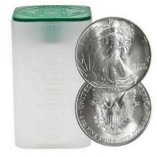 [20] 1994 American Silver Eagle Roll GEM BU