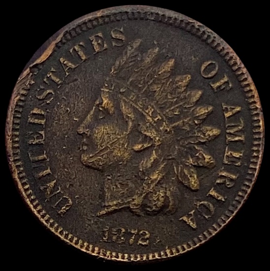 1872 Indian Head Cent NICELY CIRCULATED