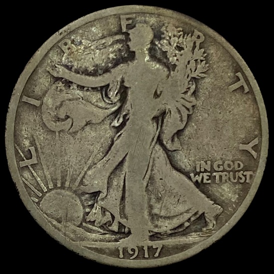 1917-S Walking Liberty Half Dollar LIGHTLY CIRCULATED