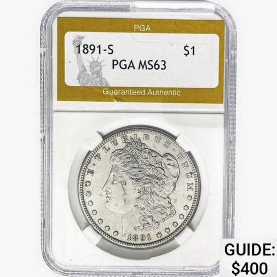 1891-S Morgan Silver Dollar PGA MS63