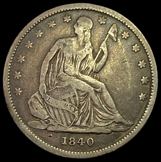 1840 Seated Liberty Half Dollar LIGHTLY CIRCULATED
