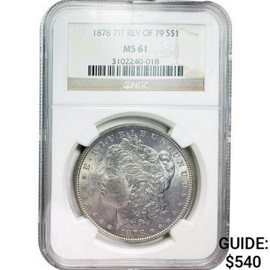 1878 7TF REV 79 Morgan Silver Dollar NGC MS61
