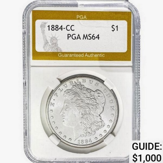 1884-CC Morgan Silver Dollar PGA MS64