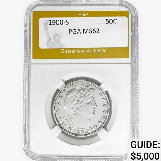 1900-S Barber Half Dollar PGA MS62