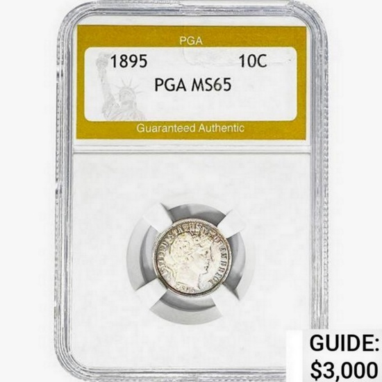 1895 Barber Dime PGA MS65
