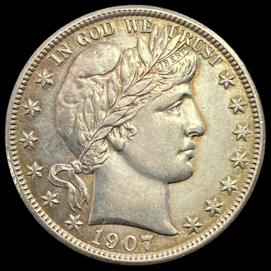 1907-D Barber Half Dollar CHOICE AU