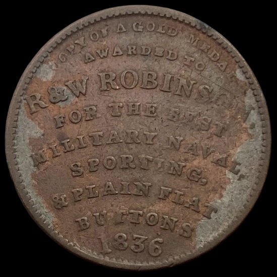 This is an 1836 American Institute Medal NICELY CIRCULATED