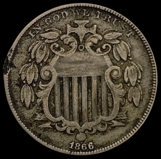 1866 Shield Nickel LIGHTLY CIRCULATED