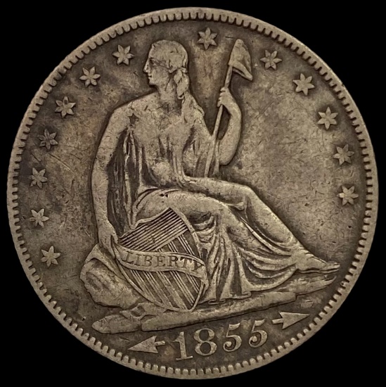 1855 Seated Liberty Half Dollar LIGHTLY CIRCULATED