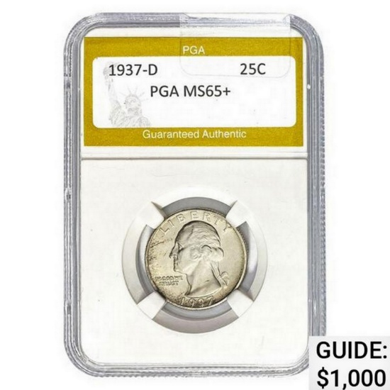 1937-D Jefferson Quarter PGA MS65+