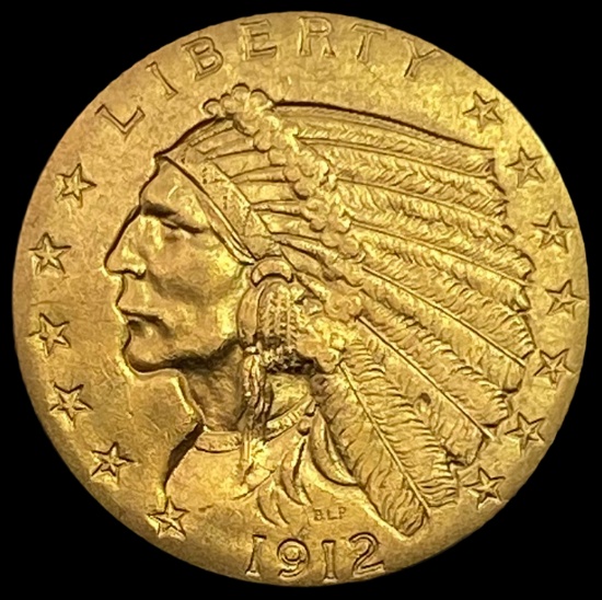1912 Indian Head $2.50 Gold Quarter Eagl UNCIRCULATED