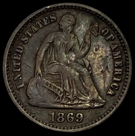1869-S Seated Liberty Half Dime NEARLY UNCIRCULATED