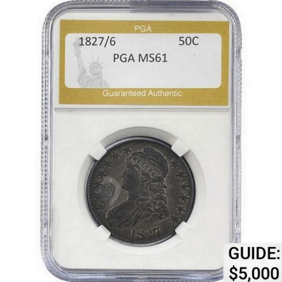 1827/6 Capped Bust Half Dollar PGA MS61
