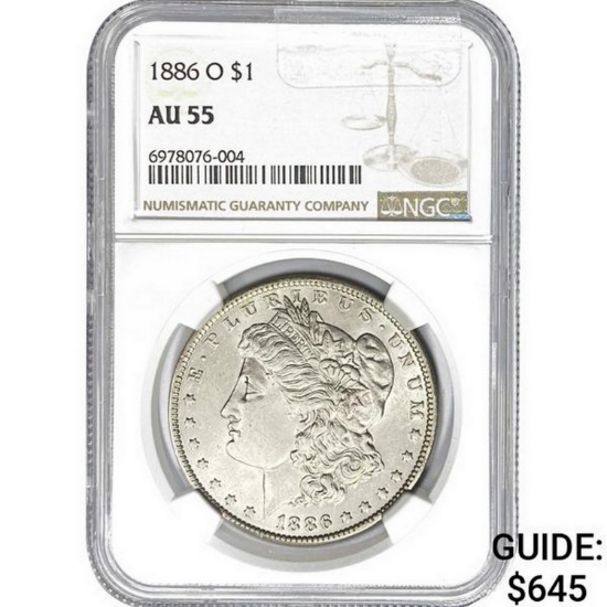 1886-O Morgan Silver Dollar NGC AU55
