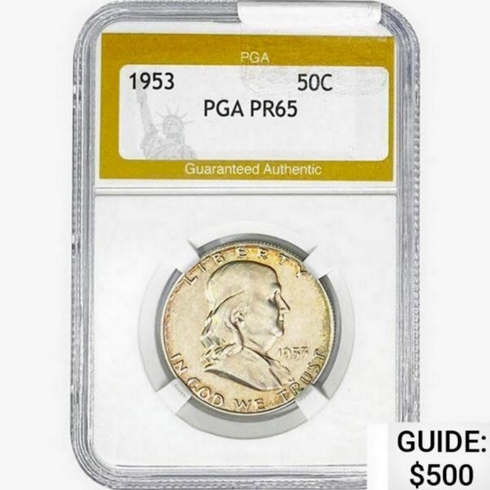 1953 Franklin Half Dollar PGA PR65