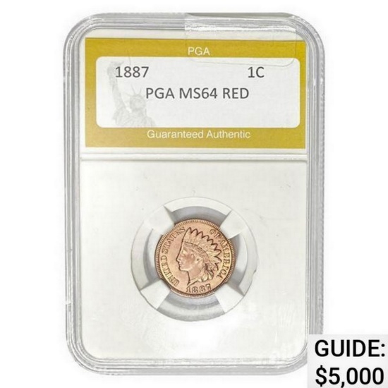 1887 Indian Head Cent PGA MS64 RED  PR70 DCAM