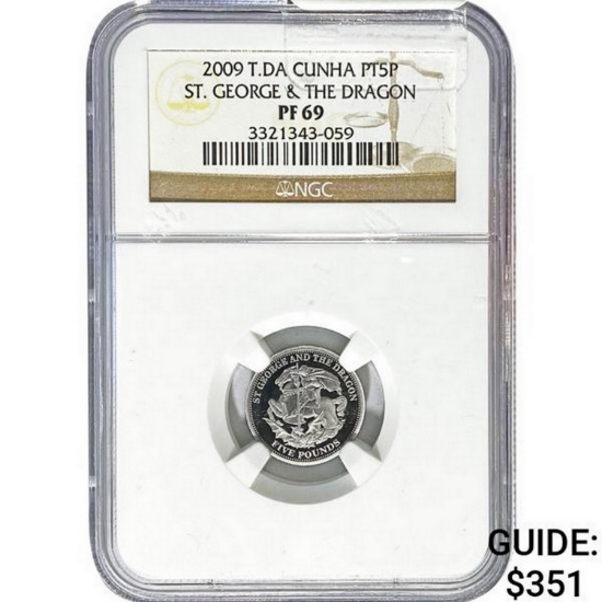 2009 T.DA CUNHA PT5P ST. George & Dragon NGC PF69