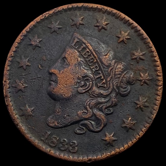1833 Coronet Head Large Cent LIGHTLY CIRCULATED