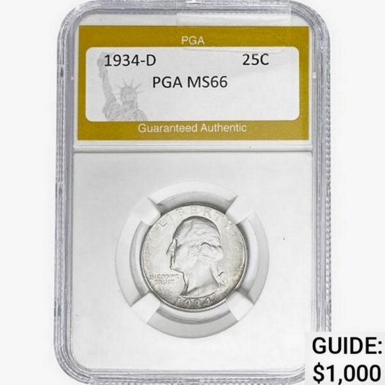 1943-D Wheat Quarter PGA MS66