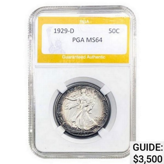 1929-D Walking Liberty Half Dollar PGA M  MS64