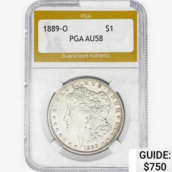1889-O Morgan Silver Dollar PGA AU58