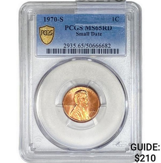 1970-S Lincoln Memorial Cent PCGS MS65
