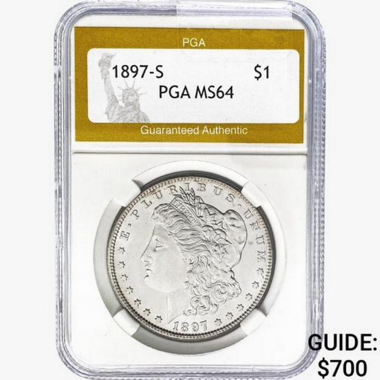 1897-S Morgan Silver Dollar PGA MS64