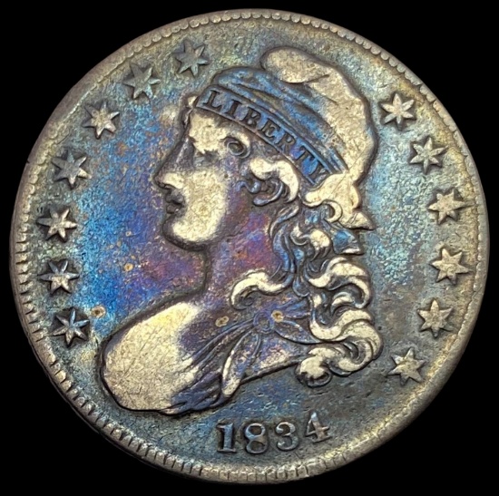 1834 Capped Bust Half Dollar 50C LIGHTLY CIRCULATED