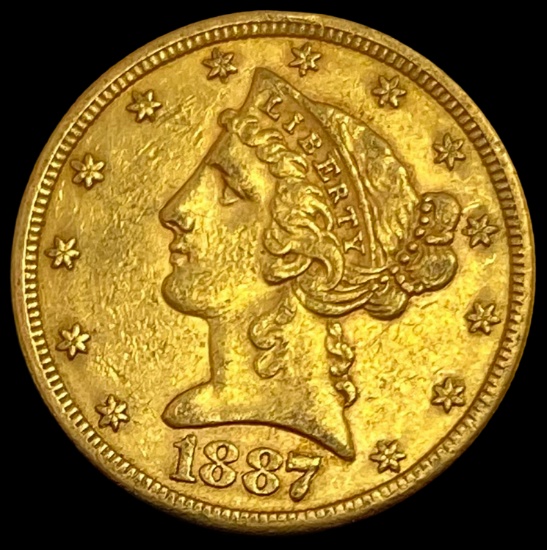 1887-S Liberty Head Half Eagle CLOSELY UNCIRCULATED