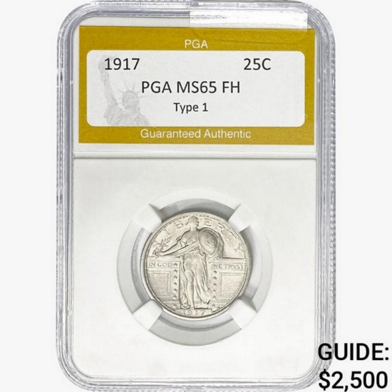 1917 Standing Liberty Quarter PGA MS65 FH TYPE 1