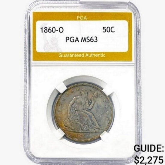 1860-O Seated Liberty Half Dollar PGA MS63