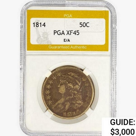 1814 Capped Bust Half Dollar PGA XF45 E/A