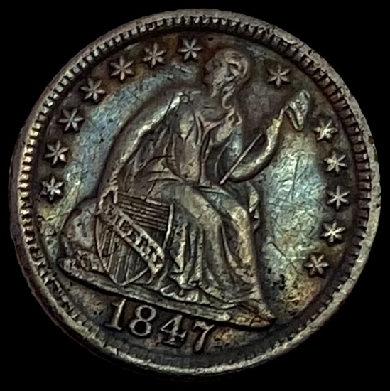 1847 Seated Liberty Half Dime CLOSELY UNCIRCULATED