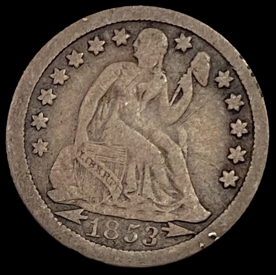 1853-O Seated Liberty Dime NICELY CIRCULATED