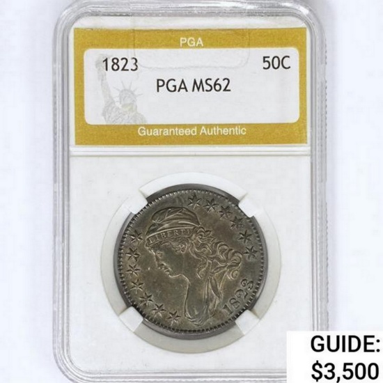 1823 Capped Bust Half Dollar PGA MS62