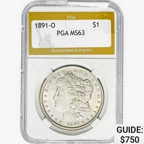 1891-O Morgan Silver Dollar PGA MS63